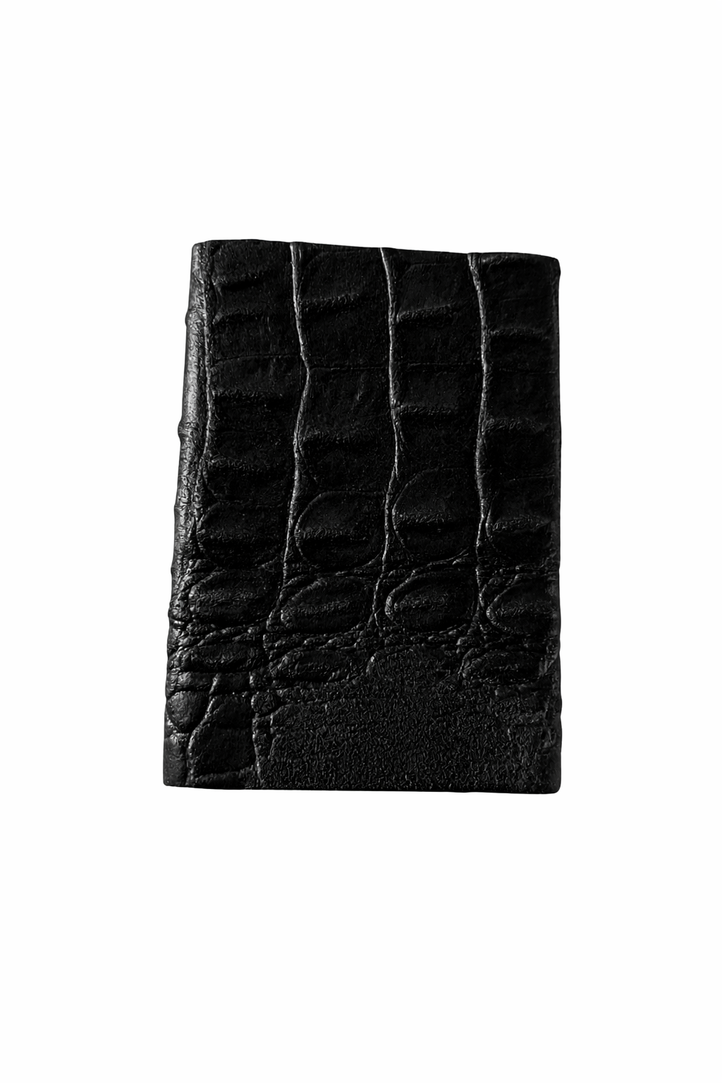 Black/Red Italian Horn back crocodile Embossed leather wallet