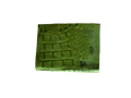 Electric green Italian hornback crocodile leather/suede wallet