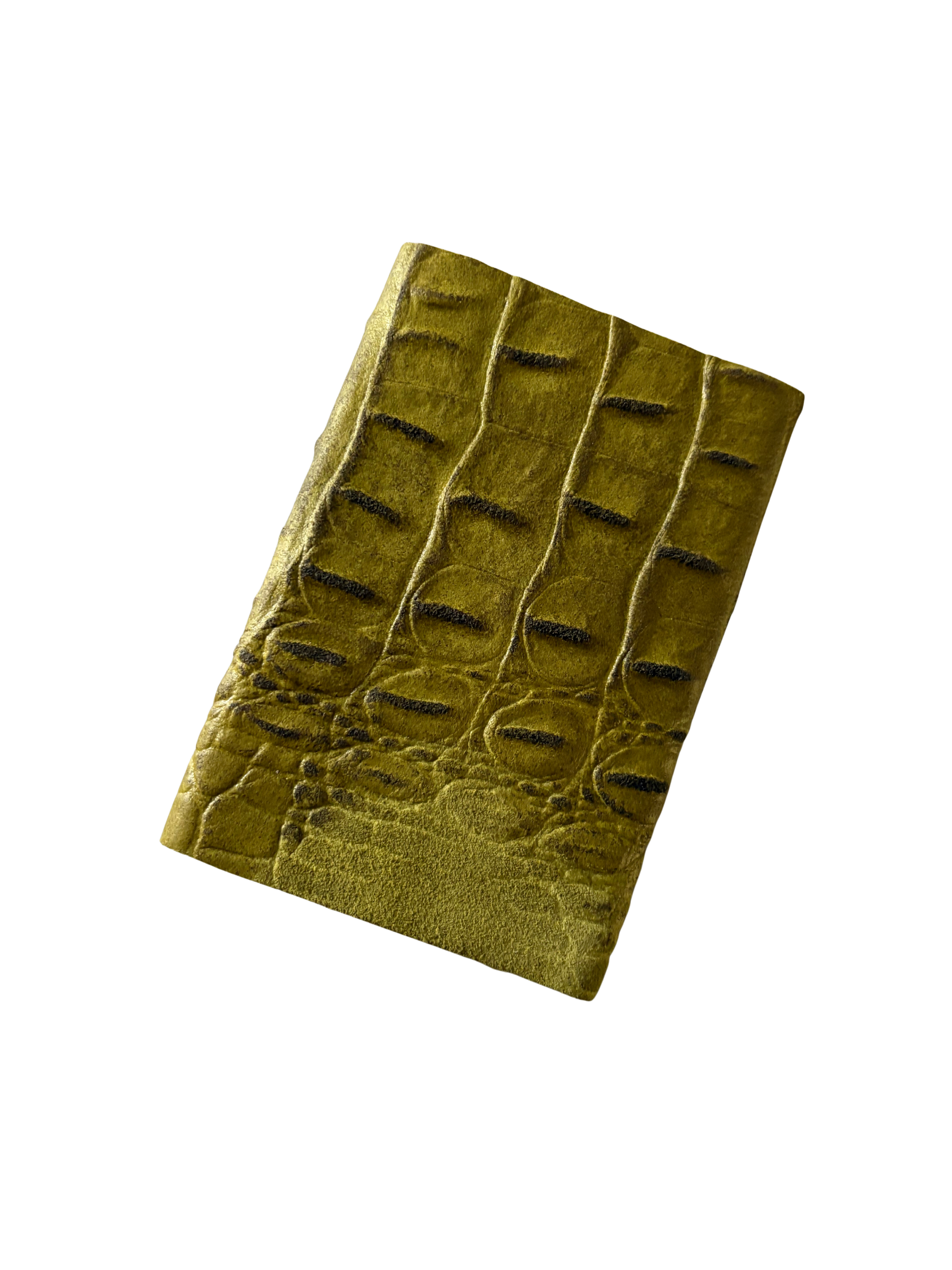 Green Italian Hornback crocodile embossed leather wallet