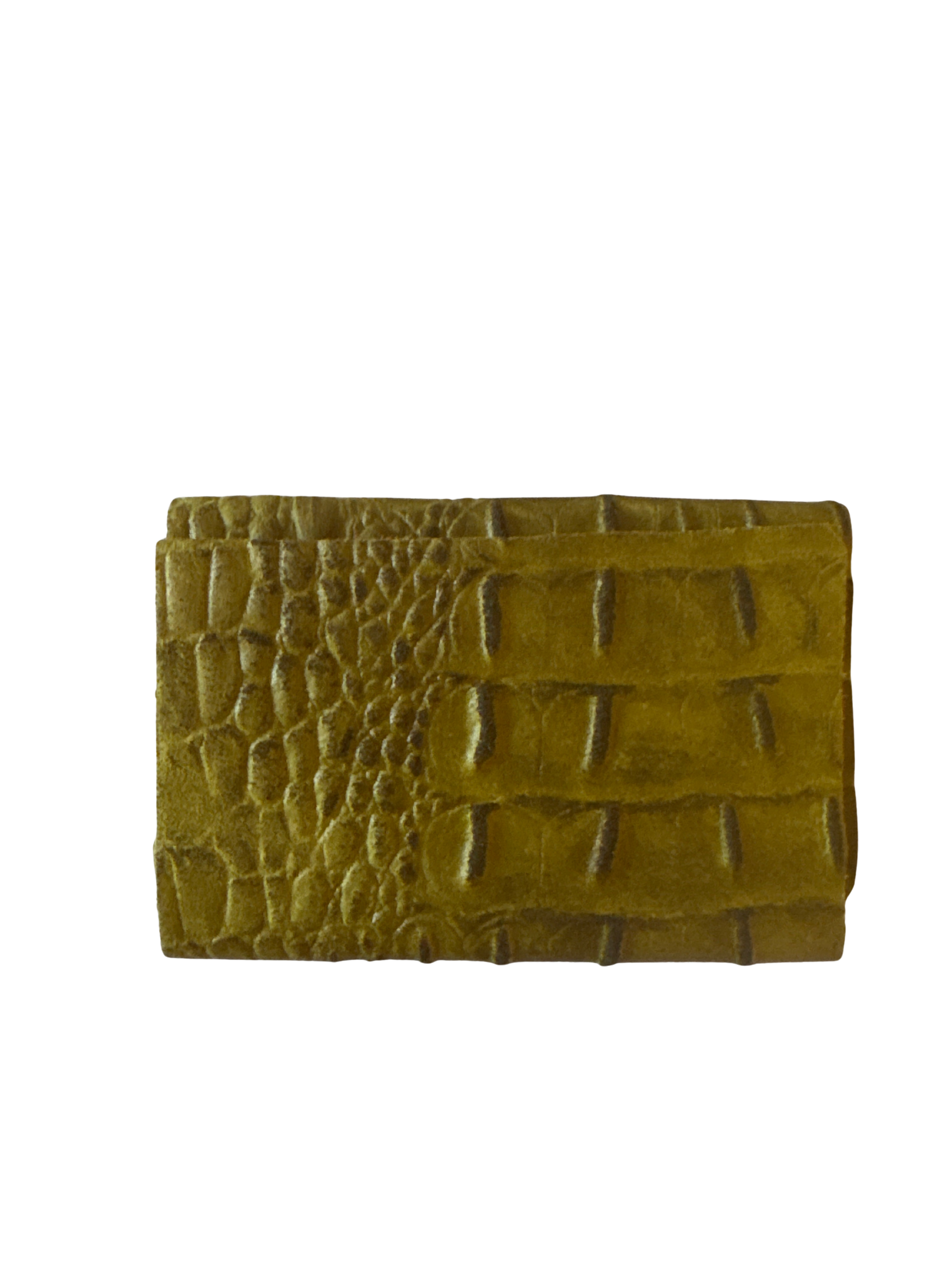 Green Italian Hornback crocodile embossed leather wallet